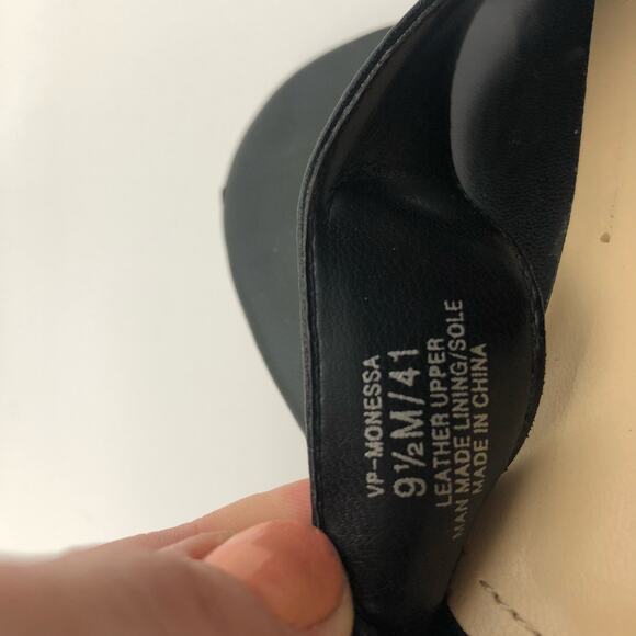 Vince Camuto Block Heel Ankle Strap Minimal Sandal Black Classic 9.5 - Picture 11 of 13